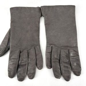 Vintage Fownes Women's Genuine‎ Leather Lined Driving Gloves Gray Size Medium